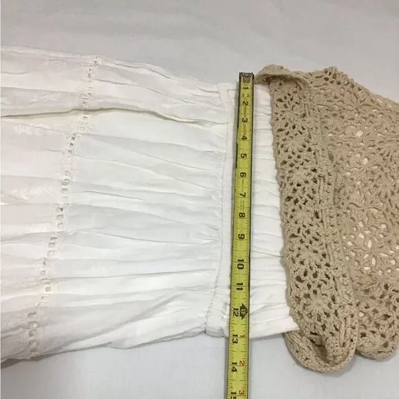 Anthropologie White Beckett Crochet Eyelet Dress Size Small - Picture 10 of 11